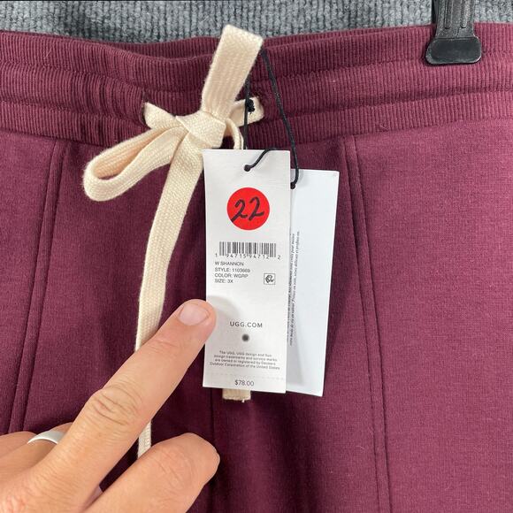 NWT UGG Shannon Fleece Pants Women's Plus 3X Purple Drawstring Comfort Wear - Picture 3 of 10